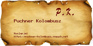 Puchner Kolombusz névjegykártya